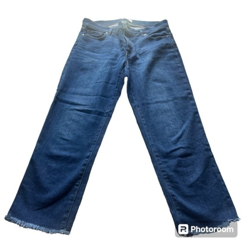 Ann Taylor Loft dark washed boyfriend style jeans